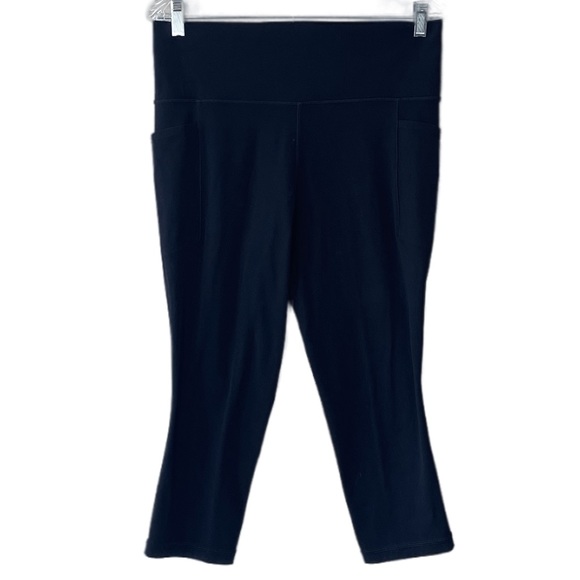 Athleta Salutation Stash Side Pockets Powervita RN 54023 Black Size Large - Picture 11 of 16